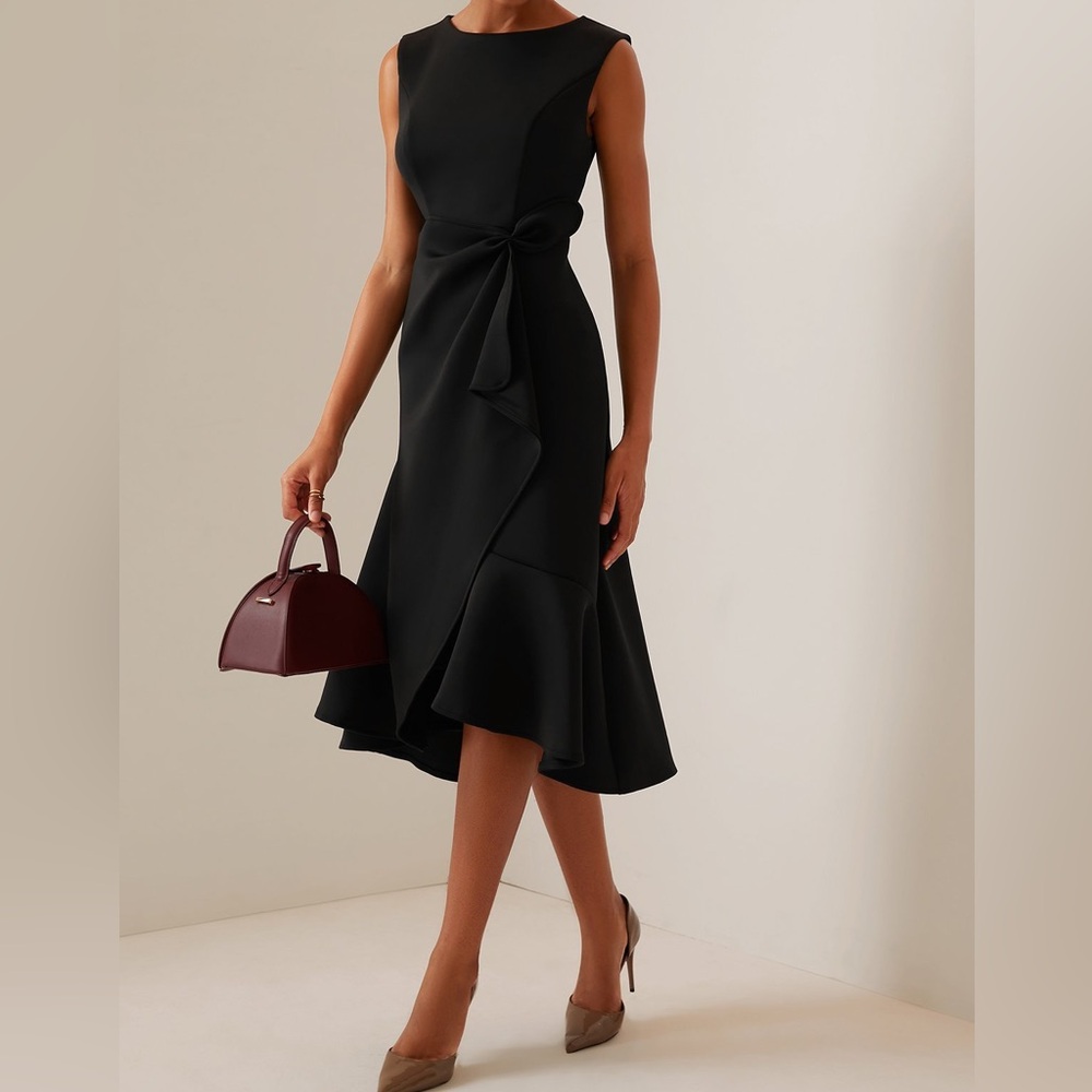 Elegant Asymmetrical Black Dress